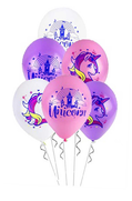 Balonevi Rainbow Unicorn Baskılı Balon 8Li (7962) - 2