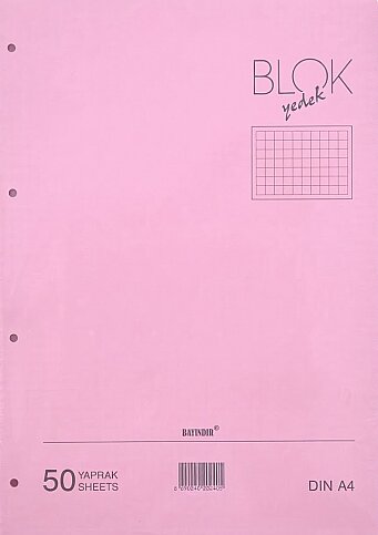 BAYINDIR KLASÖR YEDEĞİ A4 KARELİ 50 YAPRAK PEMBE - 1