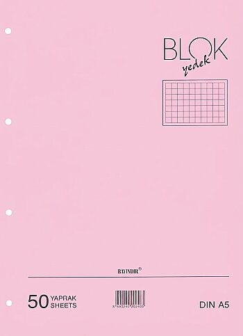 BAYINDIR KLASÖR YEDEĞİ A5 KARELİ 50 YAPRAK PEMBE - 1