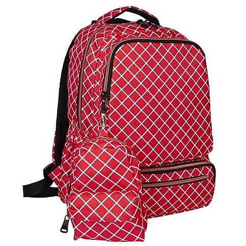 BEAR AND DEER BD-CN0166 KANGROO SIRT ÇANTASI IZGARA KIRMIZISI - 1