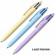 BİC 4 COLORS PASTEL FONKSİYONLU TÜKENMEZ KALEM (517320) - BİC
