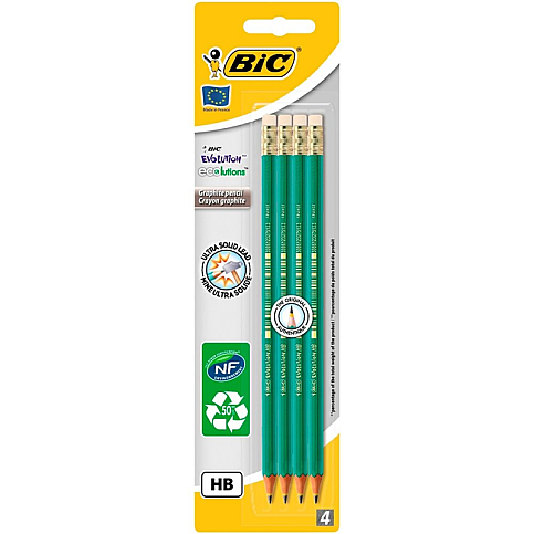 Bic 655 Evolution Silgili Kurşun Kalem 4lü Blister (8902752)(8902753) - 2