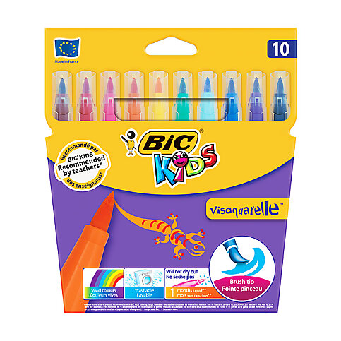 Bic Kids Visa Fırça Uçlu Keçeli Kalem 10 Renk (828964)(8289641) - 3