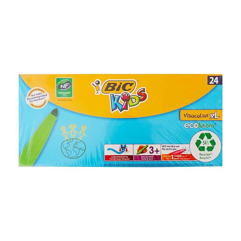 BİC KİDS VİSA YIKANABİLİR JUMBO KEÇELİ KALEM 24 RENK (829005)(8290053)