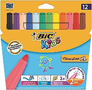 BİC KİDS VİSA YIKANABİLİR JUMBO KEÇELİ KALEM 12 RENK (829007)(8922233) - BİC