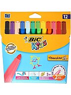 BİC KİDS VİSA YIKANABİLİR JUMBO KEÇELİ KALEM 12 RENK (829007)(8922233) - 1