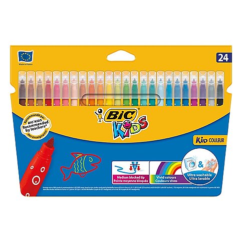 BİC KİDS COULEUR YIKANABİLİR KEÇELİ KALEM 24 RENK (841800)(8418005) - 1