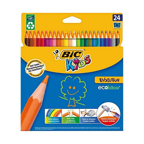 BİC EVOLUTİON KURU BOYA 24 RENK KARTON KUTU (929733) - 4
