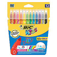 BİC KİDS COULEUR YIKANABİLİR KEÇELİ KALEM 12 RENK KARTON KUTU (9202932)(9202937) - BİC