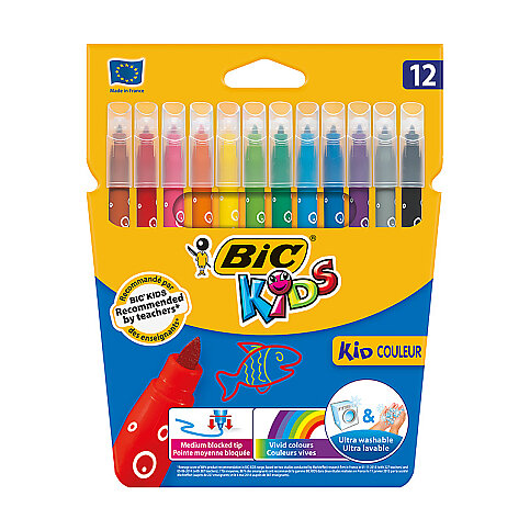 BİC KİDS COULEUR YIKANABİLİR KEÇELİ KALEM 12 RENK KARTON KUTU (9202932)(9202937) - 3