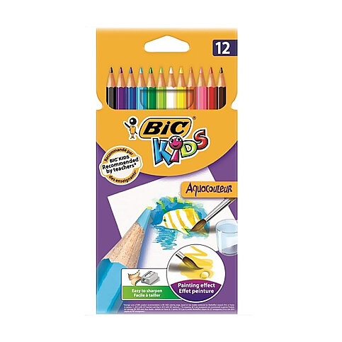 BİC KİDS AQUACOULEUR KURU SULU BOYA 12 RENK (8575613)(8575615) - 2