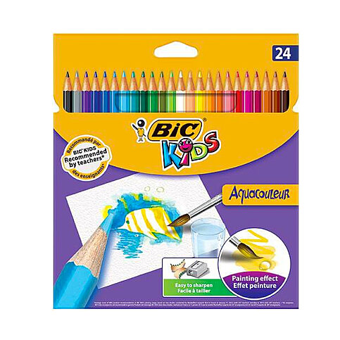 BİC KİDS AQUACOULEUR KURU SULU BOYA 24 RENK (8575633)(8575635) - 1