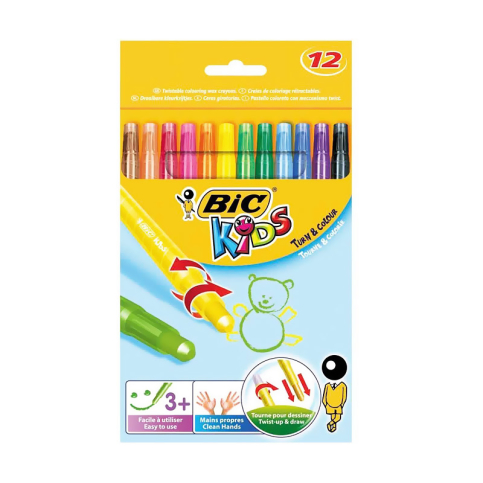 Bic Kids Çevirmeli Pastel Boya 12 Renk (8805082) - 1