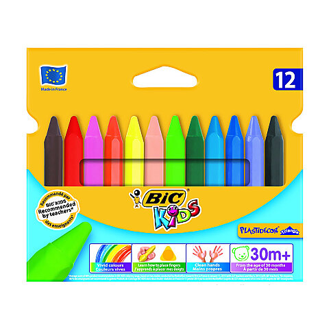 BİC KİDS ELLERİ KİRLETMEYEN PASTEL BOYA 12 RENK (829773)(8297733) - 2