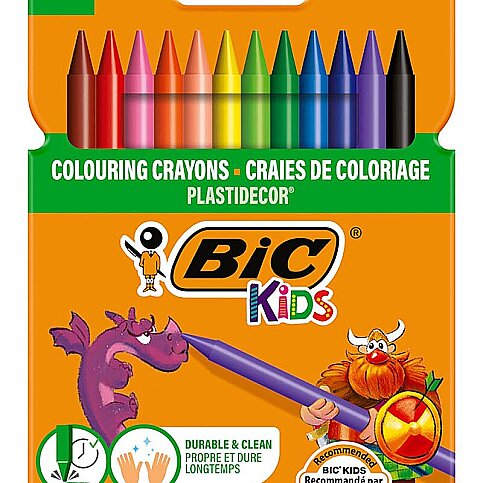 BİC KİDS SİLİNEBİLİR PASTEL BOYA 12 RENK (920299)(9457645) - 1