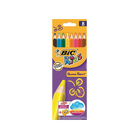 Bic Kids Soft Kuru Boya 8 Renk+Kalemtraş (895921) - 2