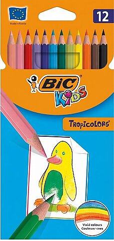 BİC KİDS TROPİCOLORS KURU BOYA 12 RENK (83256610)(83256611) - 1