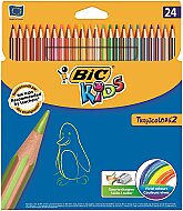 BİC KİDS TROPİCOLORS KURU BOYA 24 RENK (9375182)(9375183) - BİC