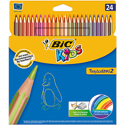 BİC KİDS TROPİCOLORS KURU BOYA 24 RENK (9375182)(9375183) - 1