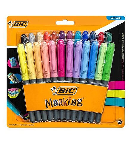 BİC MARKİNG COLOR PERMANENT MARKÖR 24 RENK BLİSTER (961440)(511028) - 1