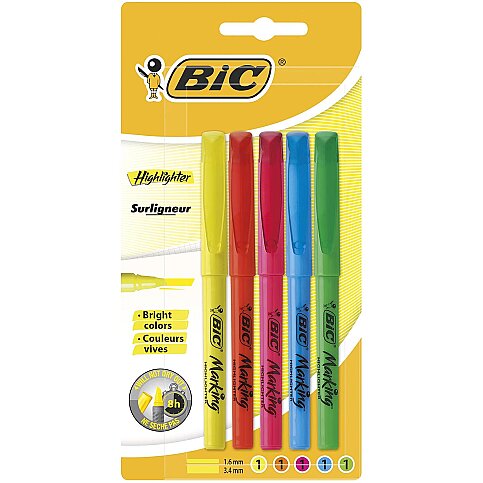BİC MARKİNG FOSFORLU KALEM SETİ 5 RENK BLİSTER (893133) - 1