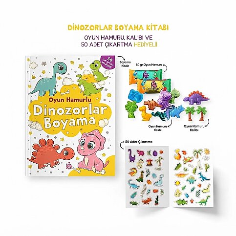 BİGKİDS YAYINLARI OYUN HAMURLU BOYAMA: DİNOZORLAR - 1