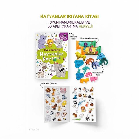 BİGKİDS YAYINLARI OYUN HAMURLU BOYAMA: HAYVANLAR - 1