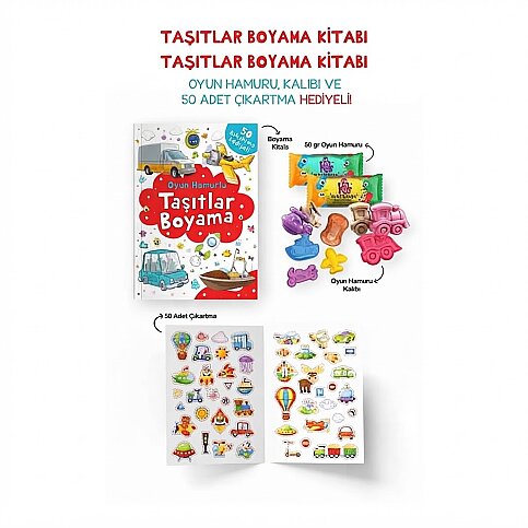 BİGKİDS YAYINLARI OYUN HAMURLU BOYAMA: TAŞITLAR - 1