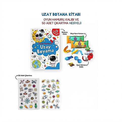 BİGKİDS YAYINLARI OYUN HAMURLU BOYAMA: UZAY - 1