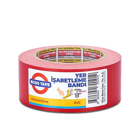 BOSS TAPE 1919 YER İŞARETLEME BANDI 48mmx30m KIRMIZI - 1