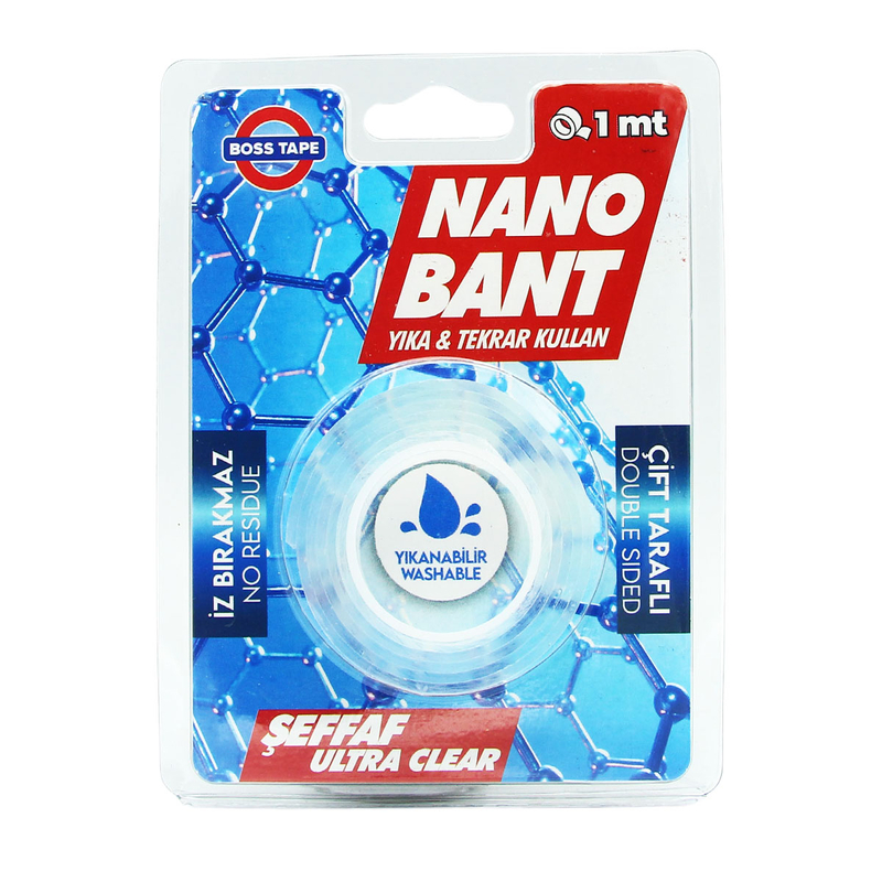 BOSS TAPE 2589 ÇİFT TARAFLI YIKANABİLİR NANO BANT 19mmx1m