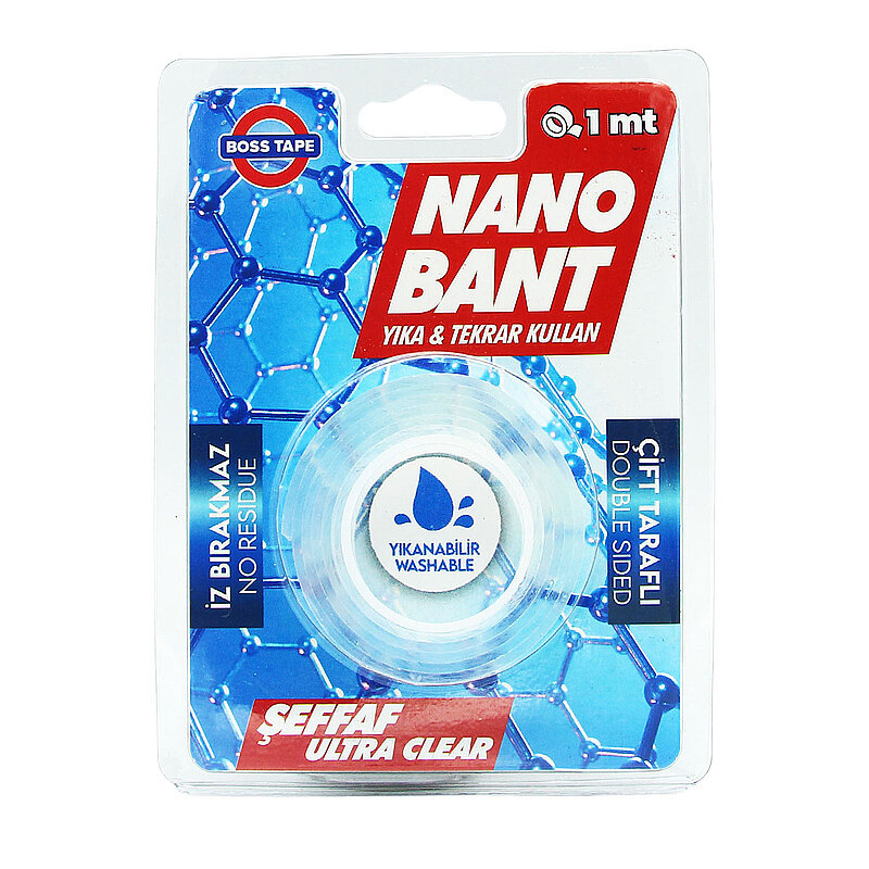 BOSS TAPE 2589 ÇİFT TARAFLI YIKANABİLİR NANO BANT 19mmx1m