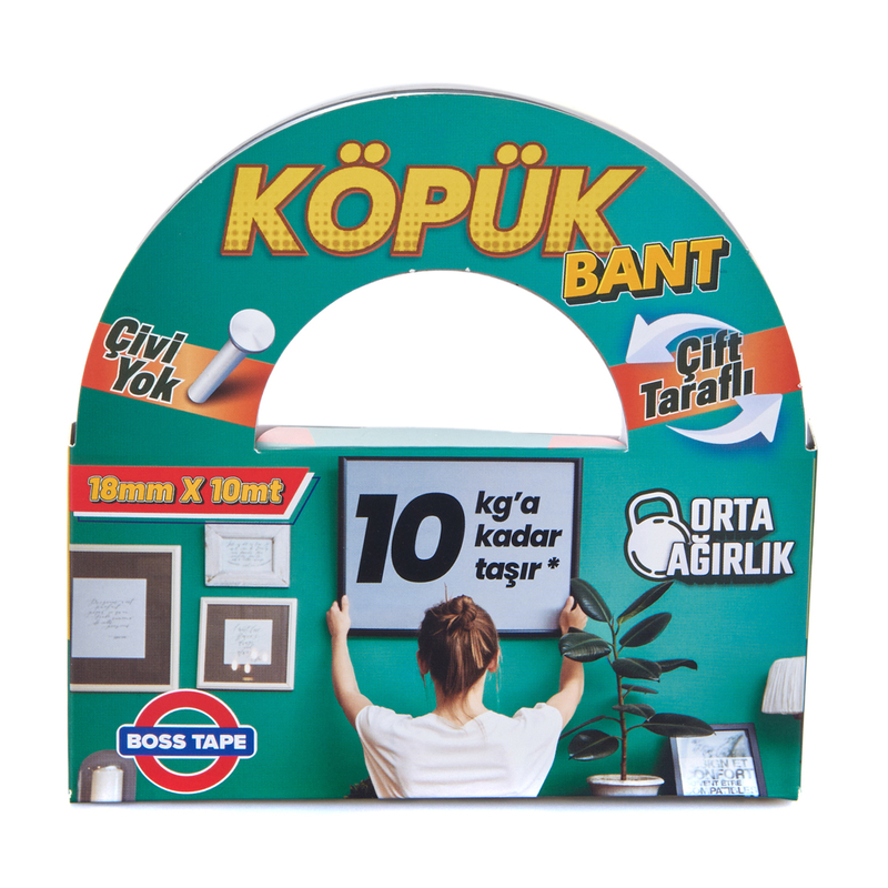 BOSS TAPE 2688 ÇİFT TARAFLI KÖPÜK BANT 18mmx10m (ORTA AĞIRLIK 10kg)