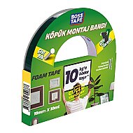 BOSS TAPE 2688 ÇİFT TARAFLI KÖPÜK BANT 18mmx10m (ORTA AĞIRLIK 10kg) - BOSS TAPE