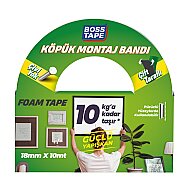BOSS TAPE 2688 ÇİFT TARAFLI KÖPÜK BANT 18mmx10m (ORTA AĞIRLIK 10kg) - BOSS TAPE (1)