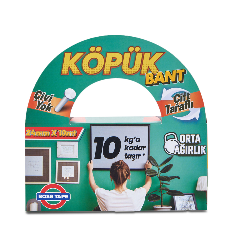 BOSS TAPE 2695 ÇİFT TARAFLI KÖPÜK BANT 24mmx10m (ORTA AĞIRLIK 10kg)