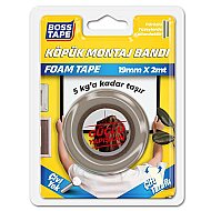BOSS TAPE 2718 ÇİFT TARAFLI KÖPÜK BANT 19mmx2m (HAFİF AĞIRLIK 5kg) - BOSS TAPE