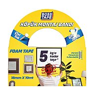BOSS TAPE 2725 ÇİFT TARAFLI KÖPÜK BANT 18mmx10m (HAFİF AĞIRLIK 5kg) - 1