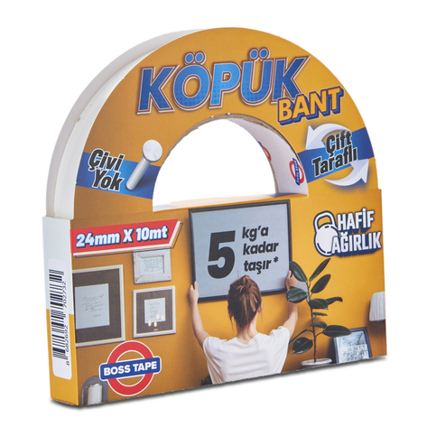 Boss Tape 2732 Çift Taraflı Köpük Bant 24Mmx10M (Hafif Ağırlık 5Kg) - 2