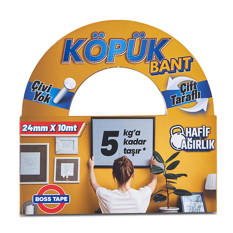BOSS TAPE 2732 ÇİFT TARAFLI KÖPÜK BANT 24mmx10m (HAFİF AĞIRLIK 5kg)