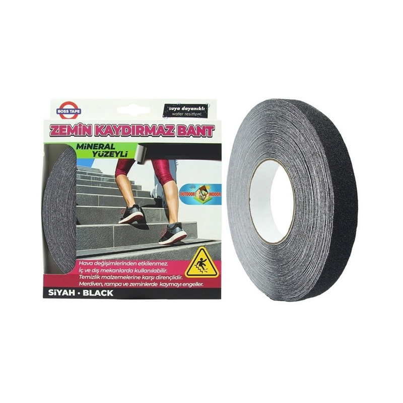 BOSS TAPE 2862 ZEMİN MERDİVEN KAYDIRMAZ BANT 25mmx5m SİYAH