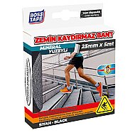 BOSS TAPE 2862 ZEMİN MERDİVEN KAYDIRMAZ BANT 25mmx5m SİYAH - 1