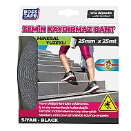 BOSS TAPE 2879 ZEMİN MERDİVEN KAYDIRMAZ BANT 25mmx25m SİYAH - BOSS TAPE