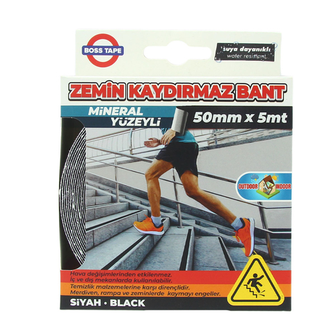 Boss Tape 2886 Zemin Merdiven Kaydırmaz Bant 50Mmx5M Siyah - 1