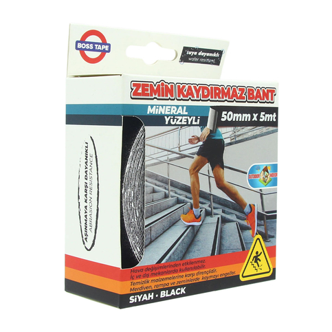 Boss Tape 2886 Zemin Merdiven Kaydırmaz Bant 50Mmx5M Siyah - 2