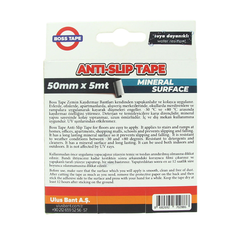 Boss Tape 2886 Zemin Merdiven Kaydırmaz Bant 50Mmx5M Siyah - 3