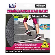 BOSS TAPE 2893 ZEMİN MERDİVEN KAYDIRMAZ BANT 50mmx25m SİYAH - 2