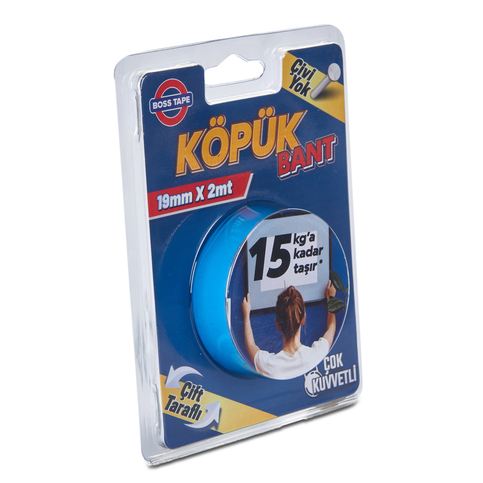 BOSS TAPE 2985 ÇİFT TARAFLI KÖPÜK BANT 19mmx2m (ÇOK KUVVETLİ 15kg) - 2