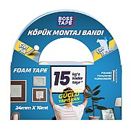 BOSS TAPE 3005 ÇİFT TARAFLI KÖPÜK BANT 24mmx10m (ÇOK KUVVETLİ 15kg) - 1