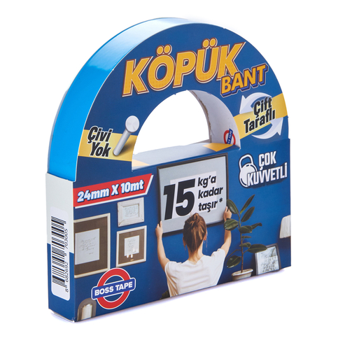 BOSS TAPE 3005 ÇİFT TARAFLI KÖPÜK BANT 24mmx10m (ÇOK KUVVETLİ 15kg) - 2